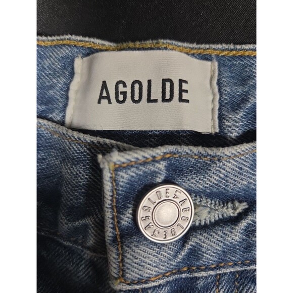Agolde Kelly Jeans Backdrop Blue Size 27 Straight Distressed NWT New - Picture 3 of 13